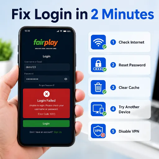quick steps to fix fairplay login not working issue instantly