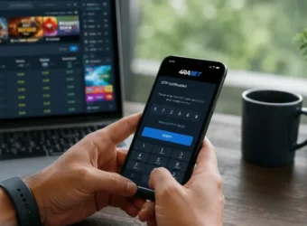 User logging into 4rabet account on smartphone with OTP verification