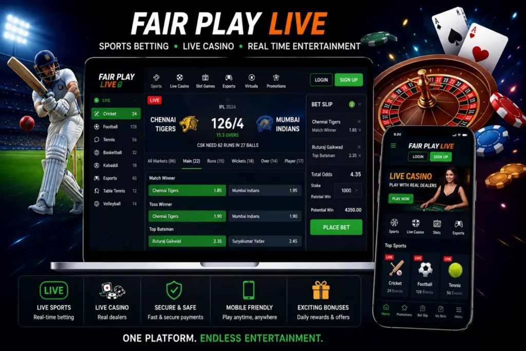 “Fair Play Live sports betting and casino gaming platform”