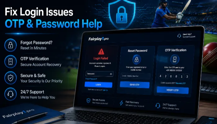 Fairplay1.pro Mobile Login Access User accessing Fairplay1.pro mobile login during a live cricket match on smartphone