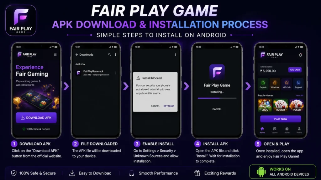 Fair Play Game APK download and installation process on Android
