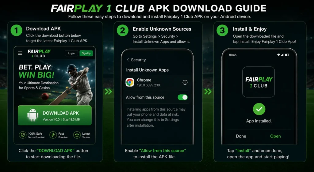 Fairplay 1 Club sign up and registration process interface