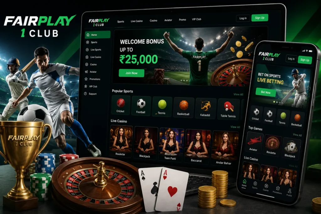 Fairplay 1 Club sports betting and online casino platform interface