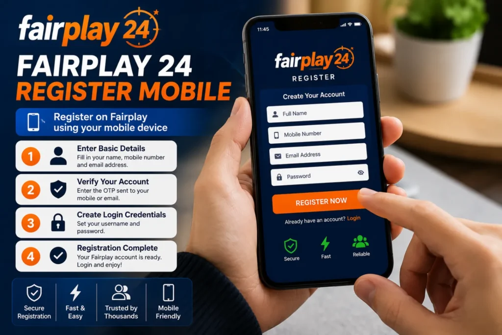 Fairplay 24 register mobile process on smartphone device