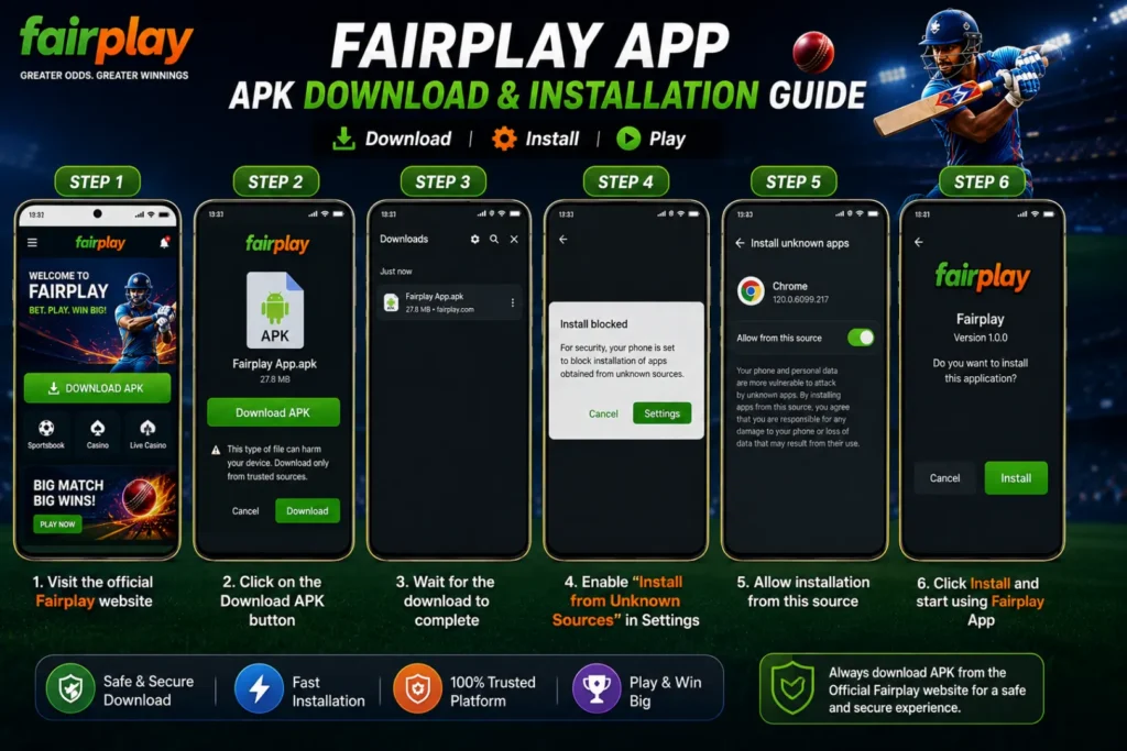 Fairplay App APK download and installation process on Android