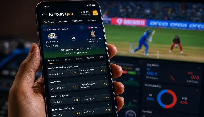 Fairplay1.pro Live Cricket Betting Dashboard Live IPL betting dashboard on Fairplay1.pro mobile sportsbook platform
