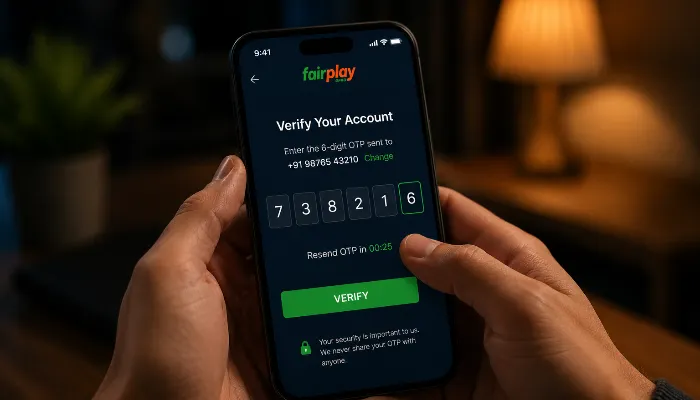Person verifying mobile account with OTP code on smartphone during secure online signup process